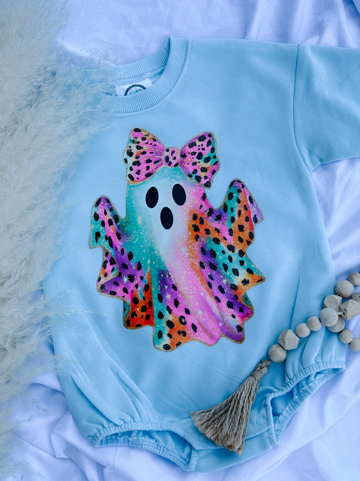 glitter ghostie sweatshirt romper