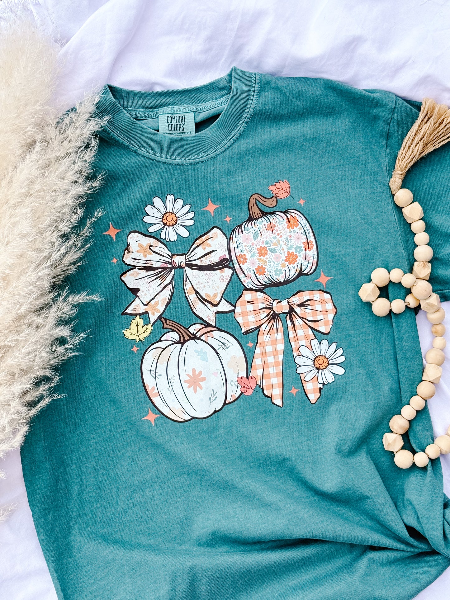 floral pumpkin coquette tee