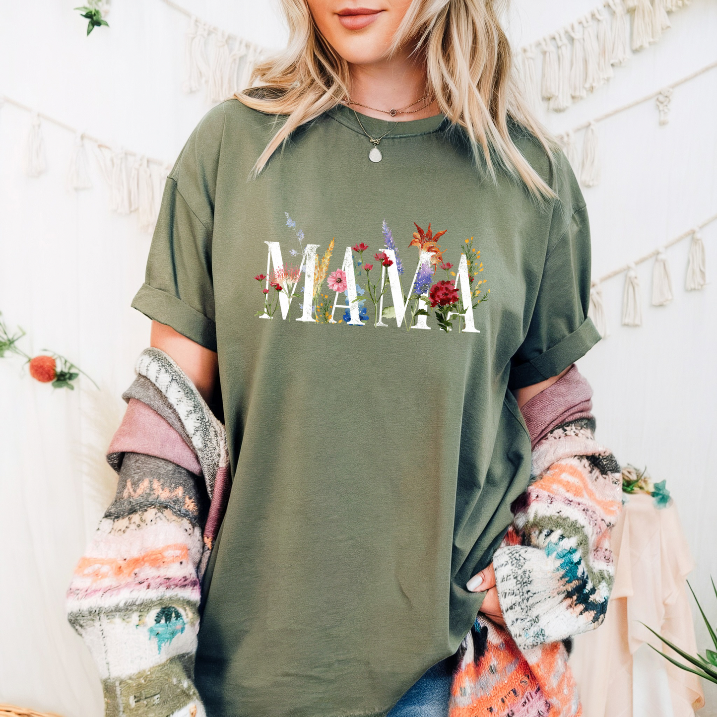 mama wildflower tee