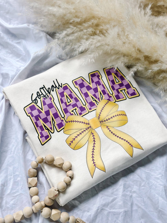 girly softball mama tee