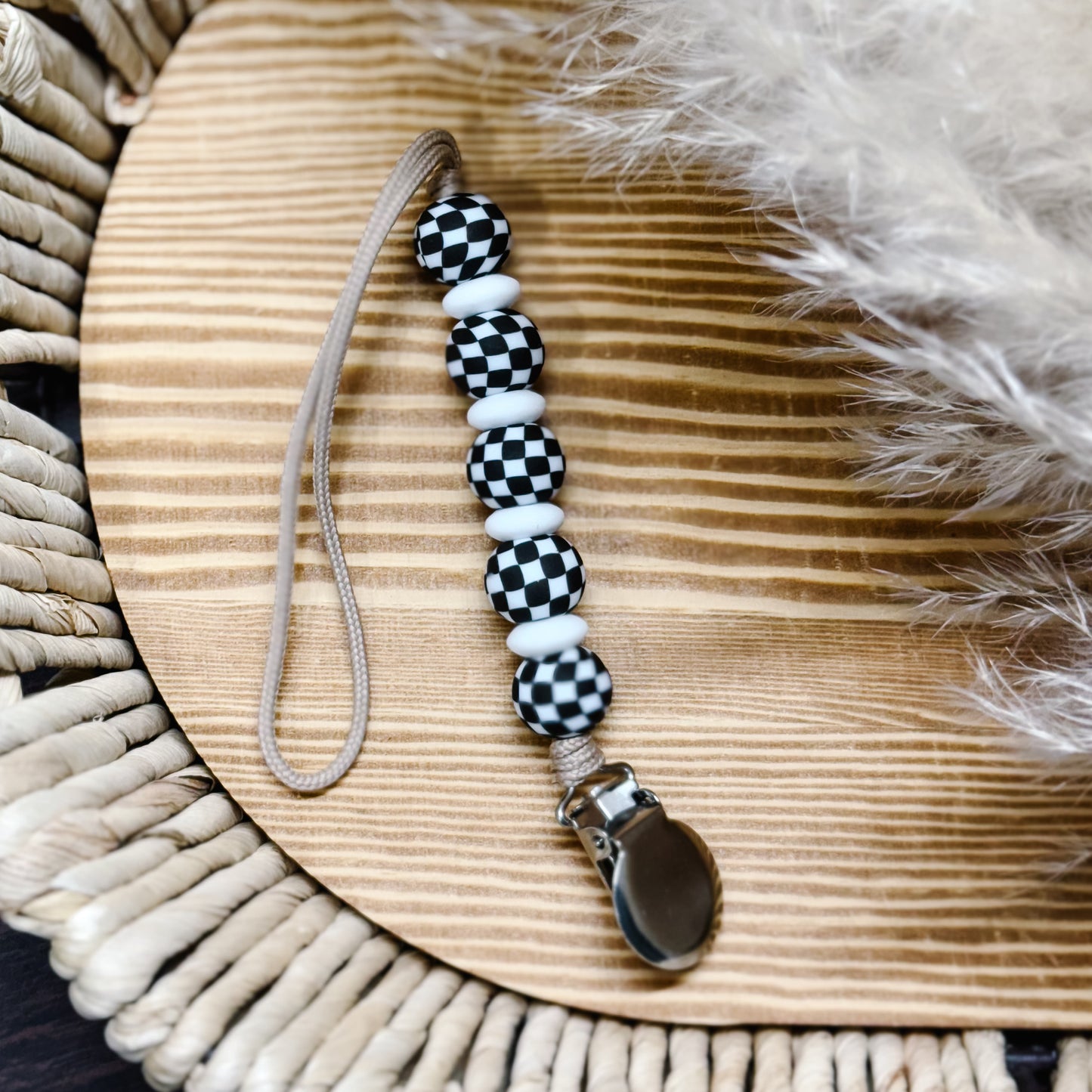 checkered paci clip