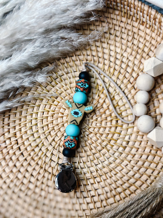 turquoise aztec cow