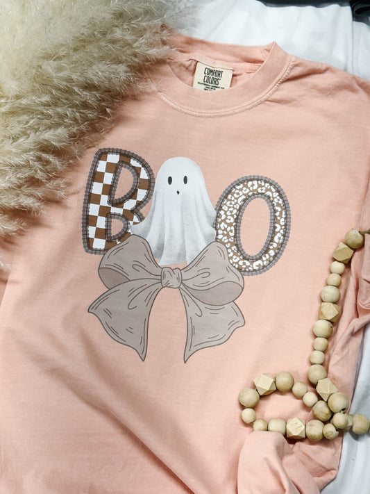 checkered & lace boo tee