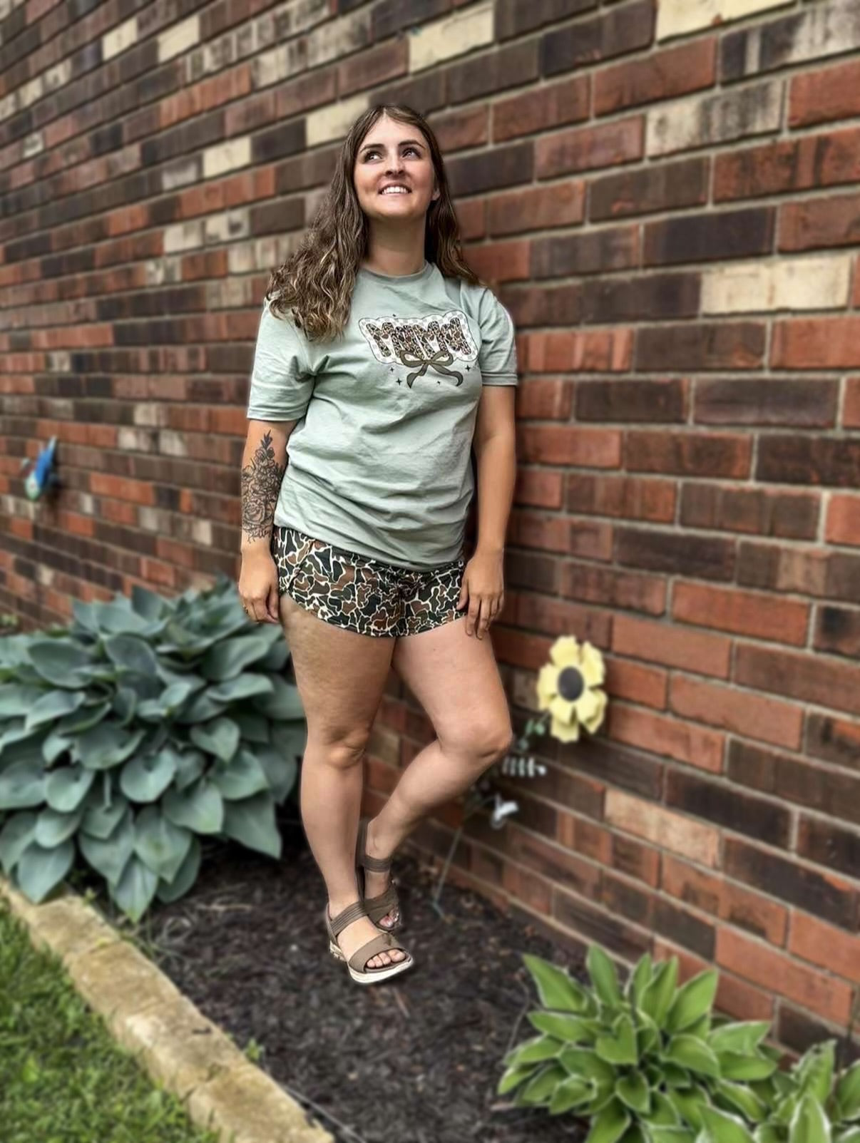 camo coquette & checkered mama tee