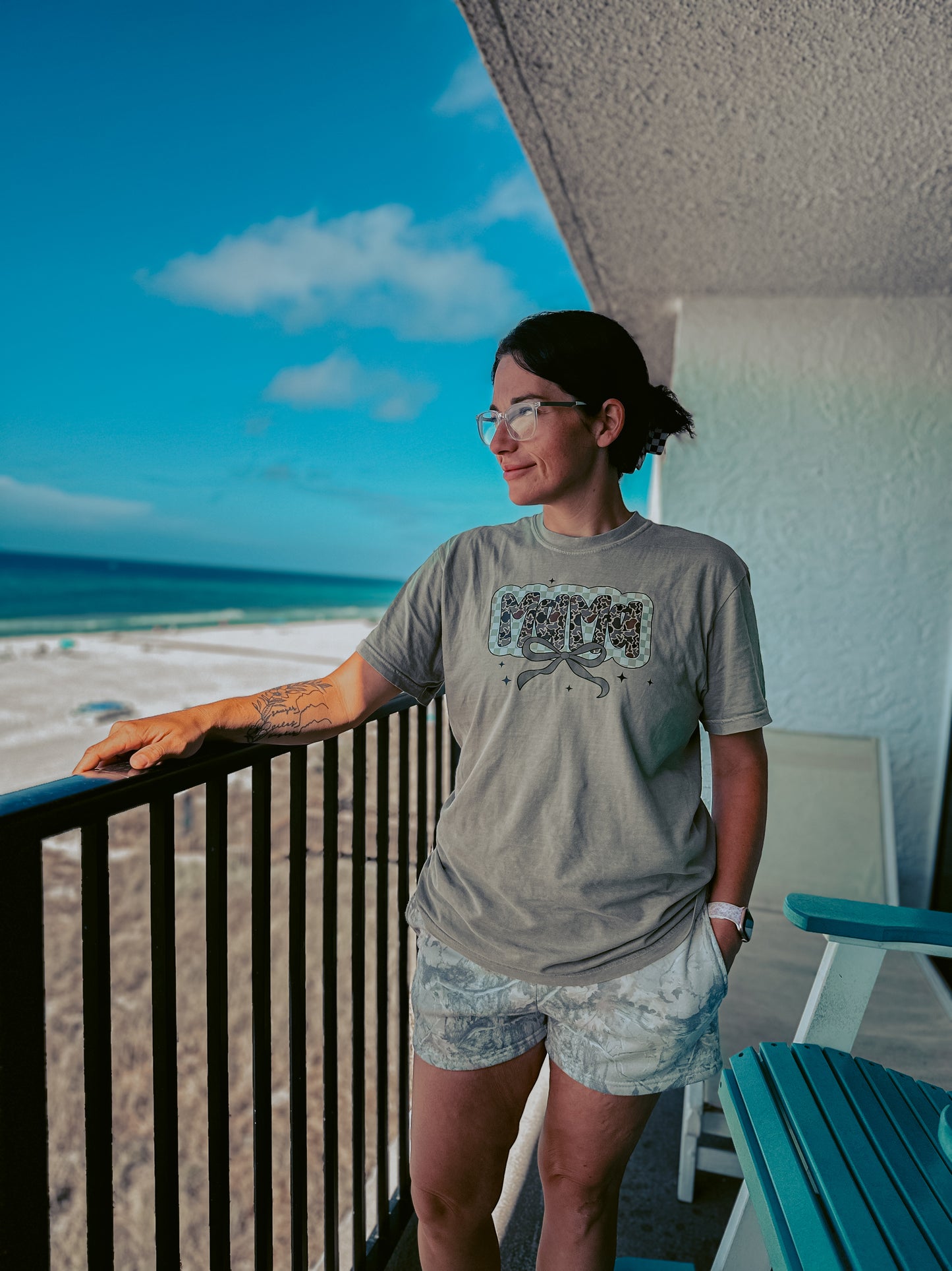camo coquette & checkered mama tee