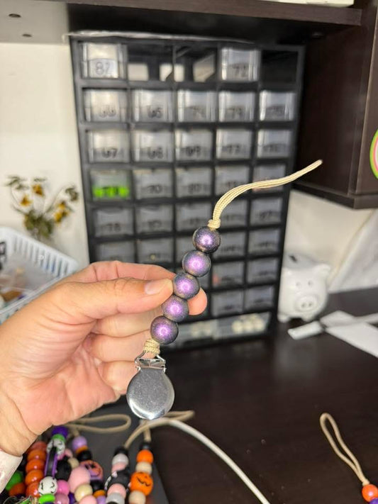 Purple Dawn Metallic Pacifier Clip