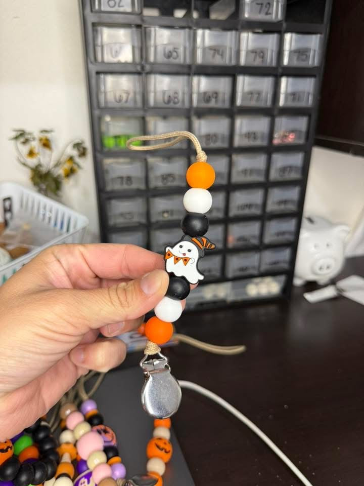 Festive Ghost Pacifier Clip