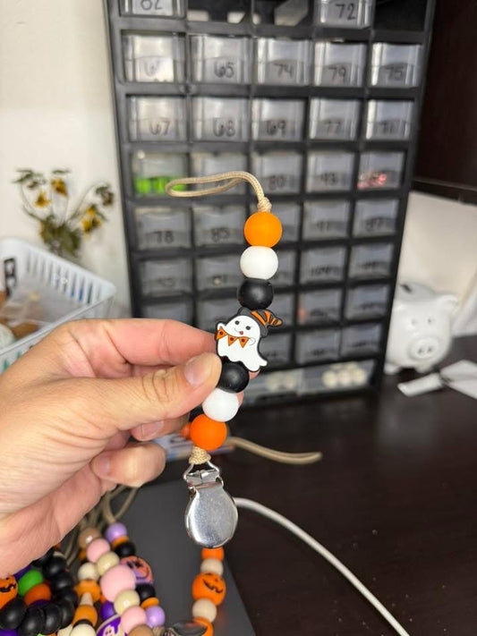 Festive Ghost Pacifier Clip