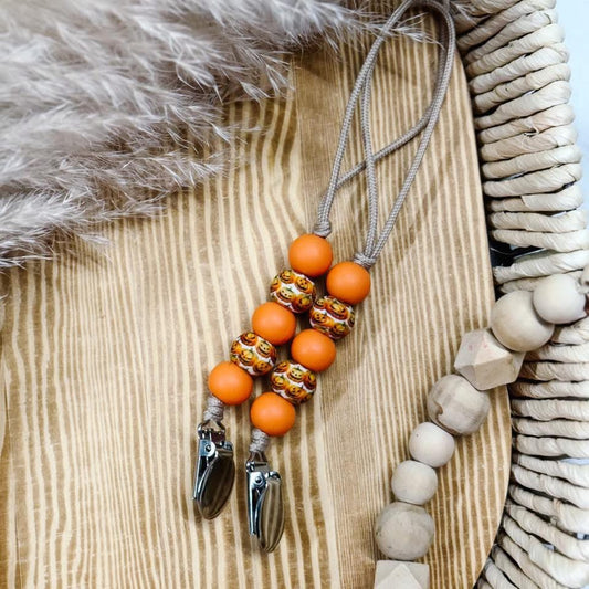 Pumpkin Mini Pacifier Clip